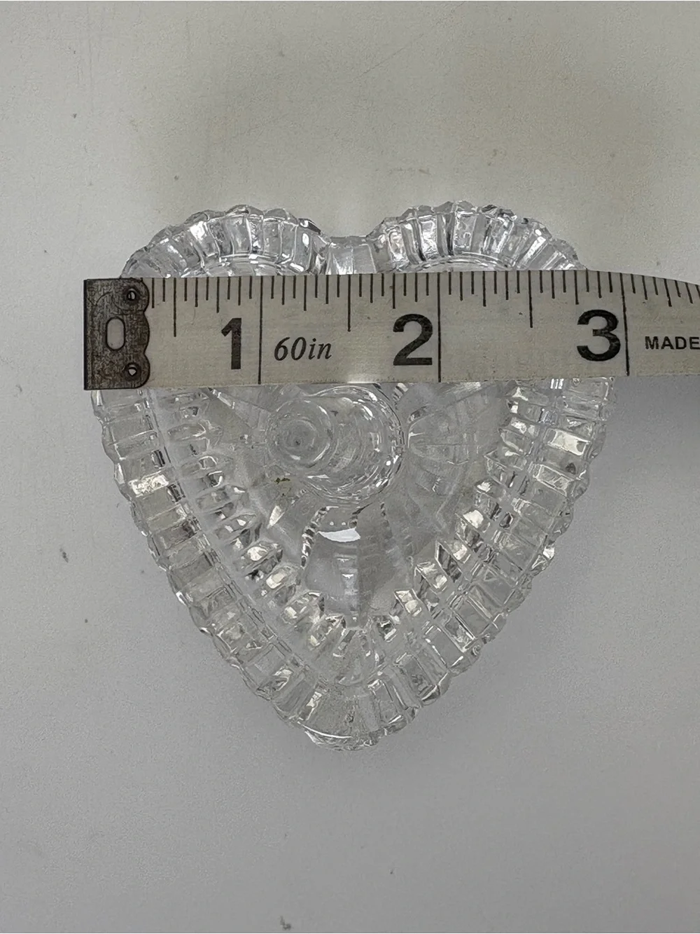 Small Vintage Clear Glass Heart Ring Holder
